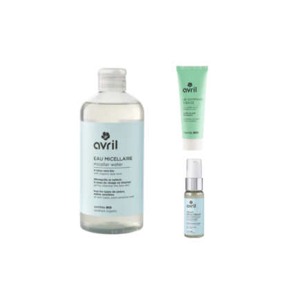 Mitsellaarvesi + näokoorija + niisutav seerum hüaluroonhappega